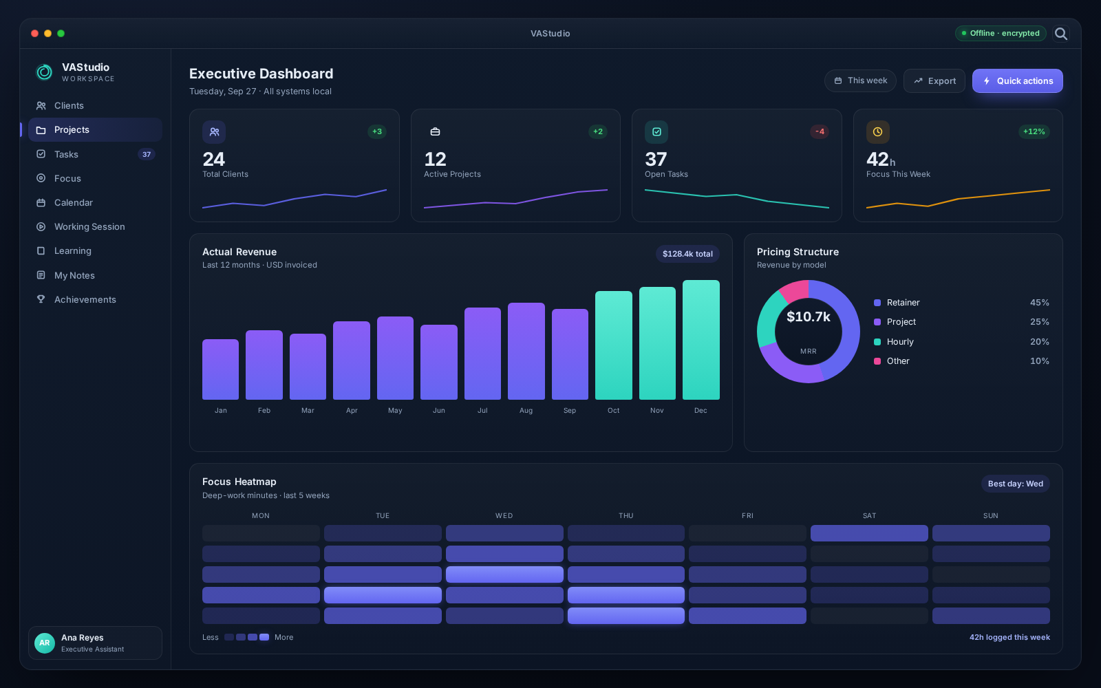 VAStudio executive dashboard